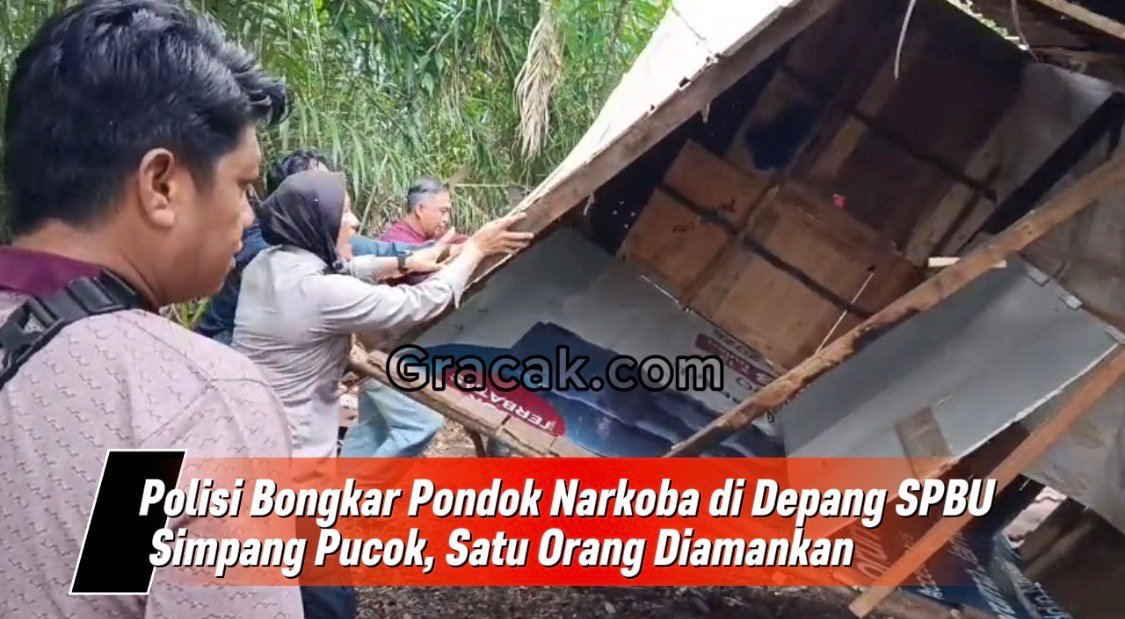 Polisi Bongkar Pondok Narkoba di Depan SPBU Simpang Pucok Jambi, Satu Orang Diamankan