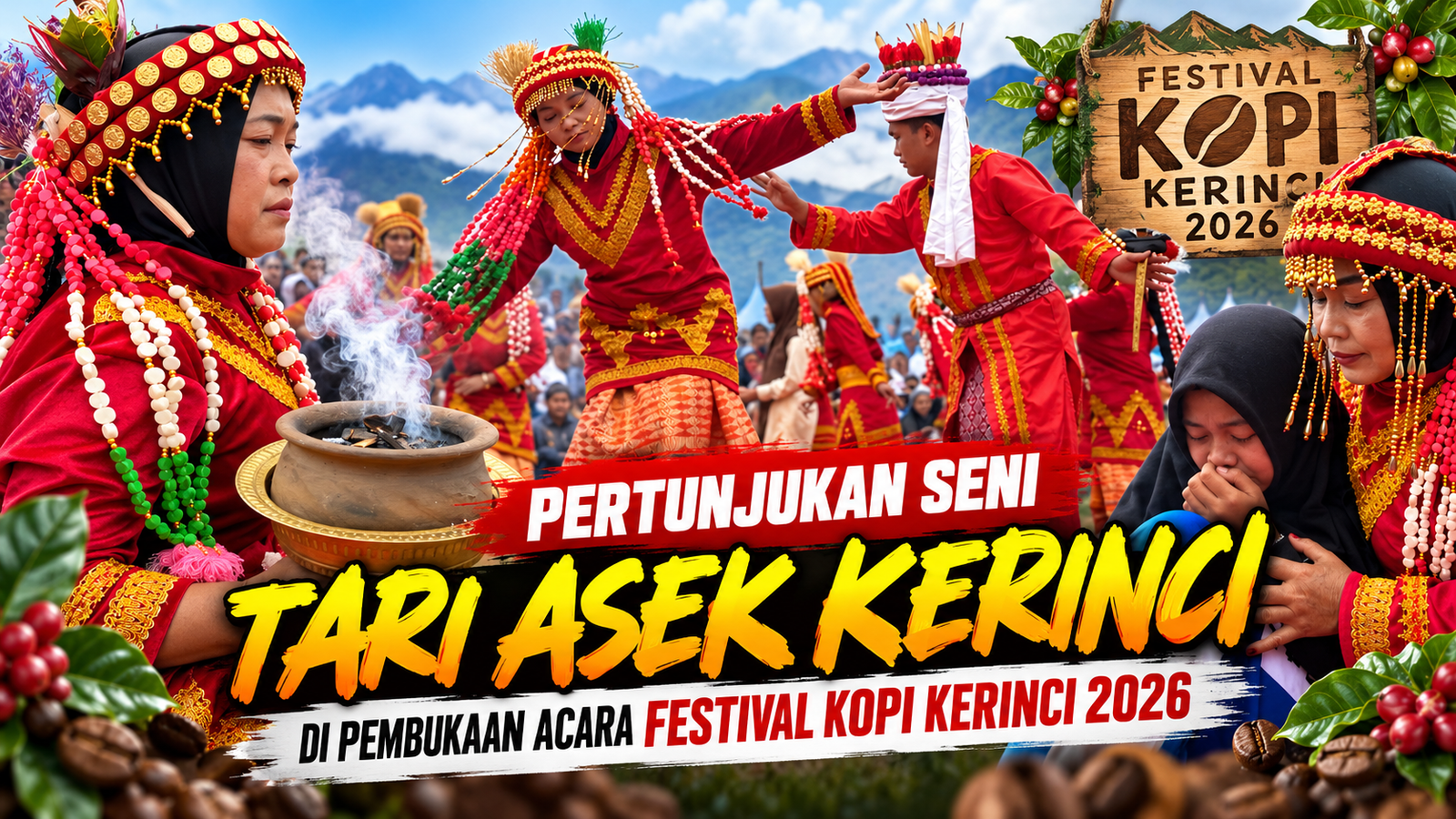 Pertunjukan Seni Tari Asek Kerinci di Pembukaan Festival Kopi Kerinci 2026
