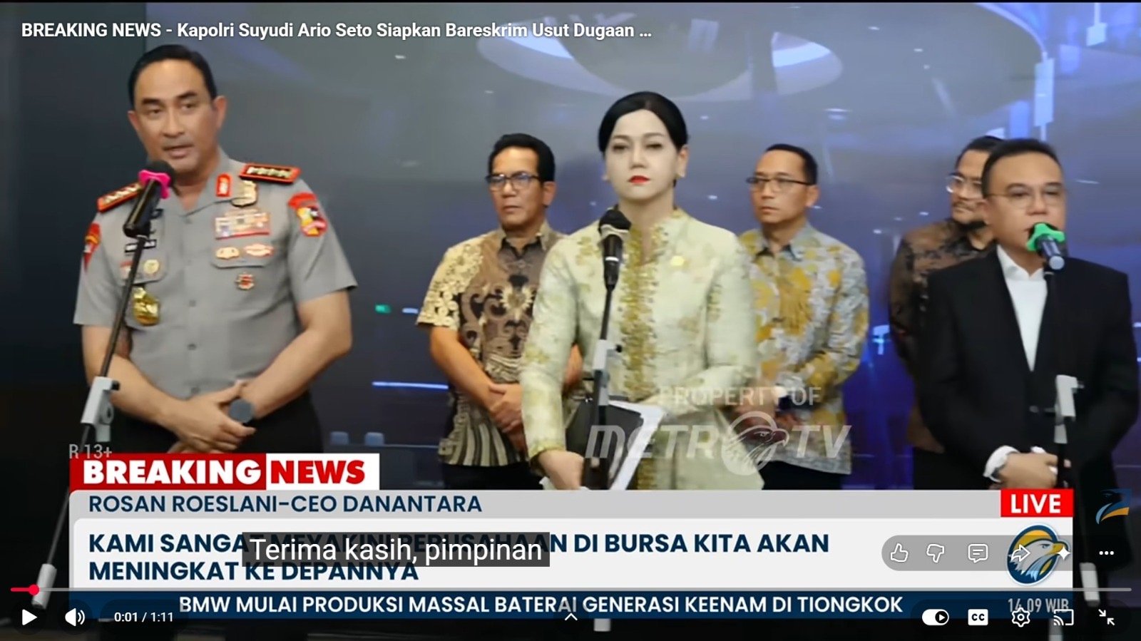 Terkait DSSA, BREN, CUAN: Kapolri Janjikan Tindak Tegas Pidana Pasar Modal